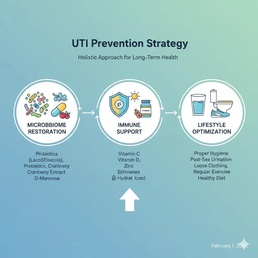 Infographic showing UTI prevention and pelvic health strategies
